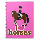 馬とライダパーソナライズされたードレスセージのアクセサリー ノートブック (正面)