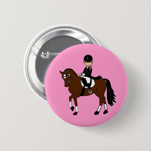 馬とライダパーソナライズされたードレスセージのアクセサリー 缶バッジ (正面&裏面)