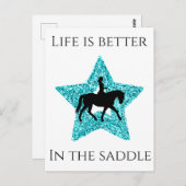 馬とライダー – 人生はサドルでより良い ポストカード (正面/裏面)