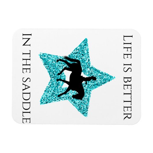 馬とライダー – 人生はサドルでより良い マグネット (横)