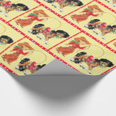 馬とロープを持つ西洋のカウボーイキッド ラッピングペーパー (角)