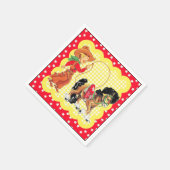 馬とロープ付き西カウボーイパーティー スタンダードカクテルナプキン (角)