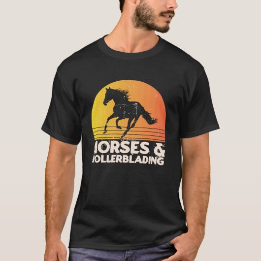 馬とローラーブレード Tシャツ (正面)