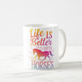 馬と一緒なら人生もっと素敵 馬術 ライフ コーヒーマグカップ (正面右)