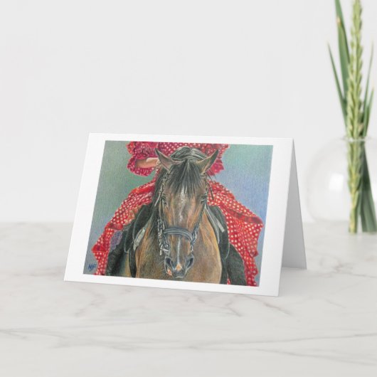 馬と乗り手を備えた折り畳みカード シーズンカード (正面)