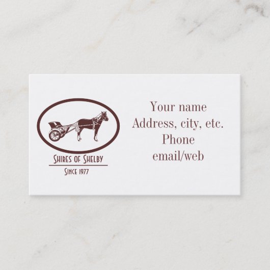 馬と乳母車のロゴ 名刺 (正面)