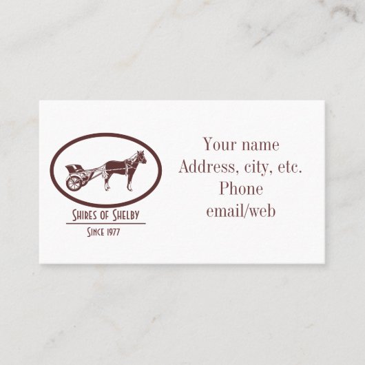 馬と乳母車のロゴ 名刺 (正面)
