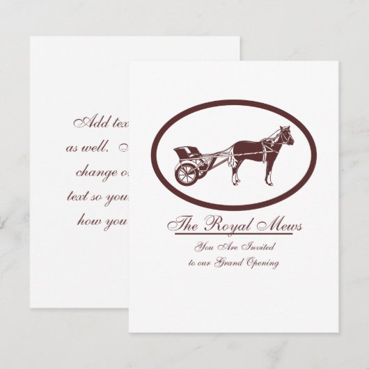 馬と乳母車のロゴ 招待状 (正面/裏面)