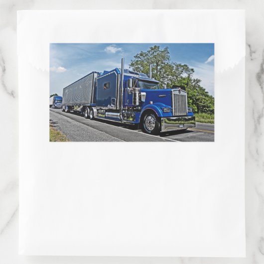 馬と乳母車表現のシール 長方形シール (バッグ)