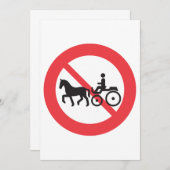 馬と乳母車道標識なし 招待状 (正面/裏面)