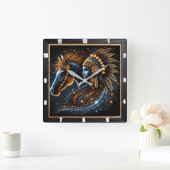 馬と先住民の精霊の複雑な踊り スクエア壁時計 (ホーム)