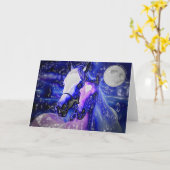 馬と夜 カード (黄色い花)