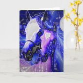 馬と夜 カード (黄色い花)