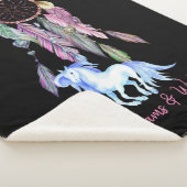 馬と夢のキャッチャー～夢と願いBOHO シェルパブランケット (3/4)