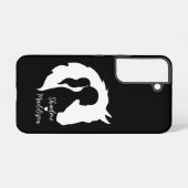 馬と女の子の馬好きシルエットハート SAMSUNG GALAXYケース (裏面横)