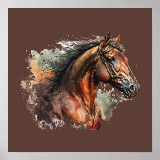 馬と女の子シルエット乗馬 ポスター (正面)