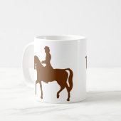 馬と女性ライダークラシックシルエットイメージマグ コーヒーマグカップ (正面左)