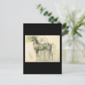 馬と姿のエドガー勉強 ポストカード (スタンド正面)