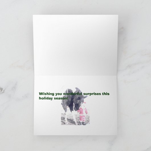 馬と子供サンタのクリスマスカード シーズンカード (内部)