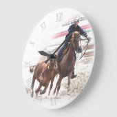 馬と子牛を切る ラージ壁時計 (傾斜)