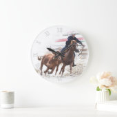 馬と子牛を切る ラージ壁時計 (ホーム)