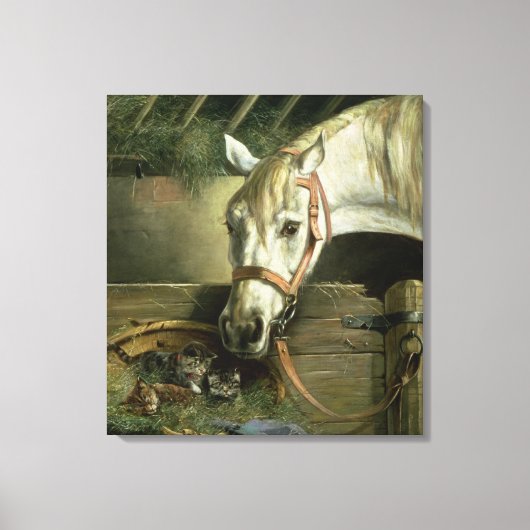 馬と子猫， 1890 キャンバスプリント (正面)