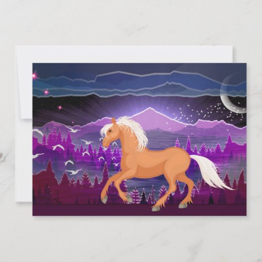 馬と山紫と青の誕生日 招待状 (裏面)