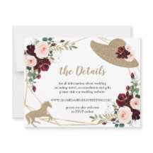 馬と帽子の結婚詳細エンクロージャカード