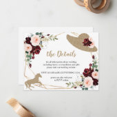 馬と帽子の結婚詳細エンクロージャカード ノートカード (正面/裏面インサイチュ)