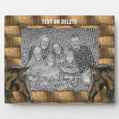 馬と干し草の葉あなたの写真を追加パーソナライズされた フォトプラーク (正面)