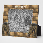 馬と干し草の葉あなたの写真を追加パーソナライズされた フォトプラーク (側面)