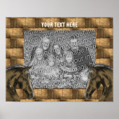 馬と干し草の葉あなたの写真を追加パーソナライズされた ポスター (正面)