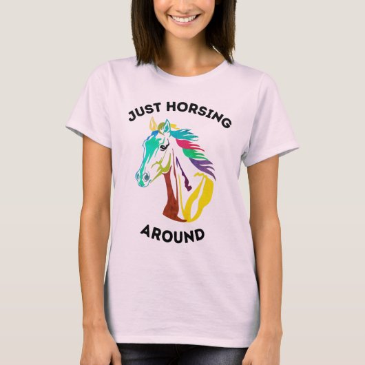 馬と戯れて Tシャツ (正面)