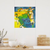 「馬と手綱カラフルブラックの輪郭アート」 #ho ポスター (キッチン)