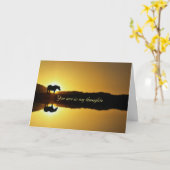 馬と日没と水の悔やみや弔慰 カード (黄色い花)