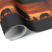 馬と日没を持つカントリー西部カウボーイ ラッピングペーパー (ロールコーナー)