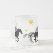馬と星 | Horses and Stars フロストグラスマグカップ (正面左)