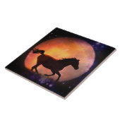 馬と月のアートタイル タイル (側面)