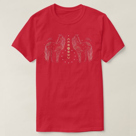 馬と月のフェーズ Tシャツ (デザイン正面)