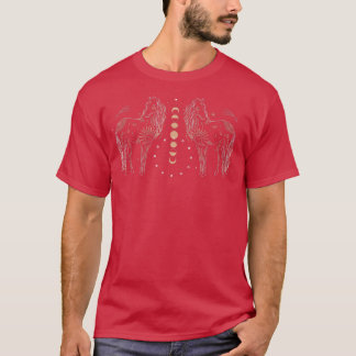 馬と月のフェーズ Tシャツ