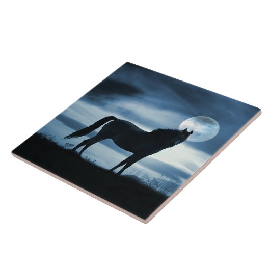 馬と月の芸術 タイル (側面)