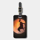 馬と月の荷物タグ ラゲッジタグ (正面縦)