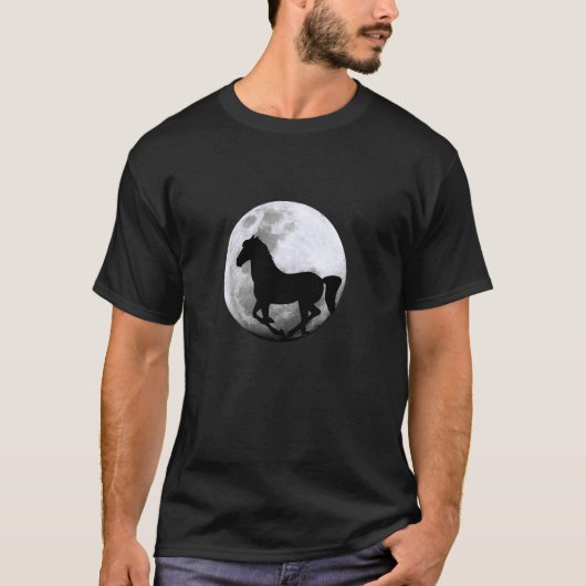 馬と月の騎乗イーステリアン Tシャツ (正面)
