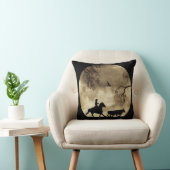 馬と月を持つカントリー西部カウボーイ クッション (椅子)