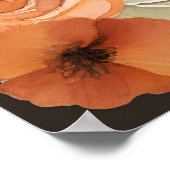 馬と桃かわいらしの花誕生日ウェルカム ポスター (角)