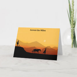 馬と男スペインののシルエットのグリーティングカード サンキューカード