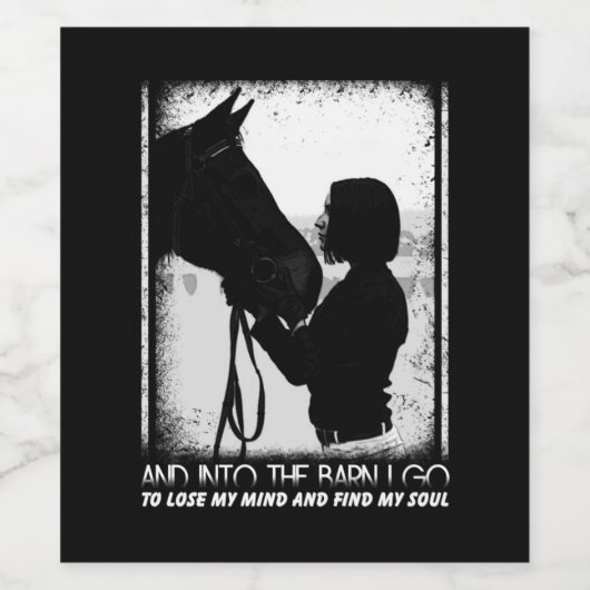 馬と納屋へ行くと気が狂う ワインラベル (シングルラベル)