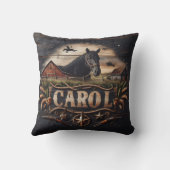 馬と納屋を使った西洋をテーマにしたアートワーク クッション (裏面)