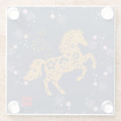 馬と綺麗な桜♡ ガラスコースター (裏面)