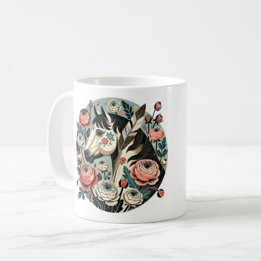 馬と羽 コーヒーマグカップ (正面左)